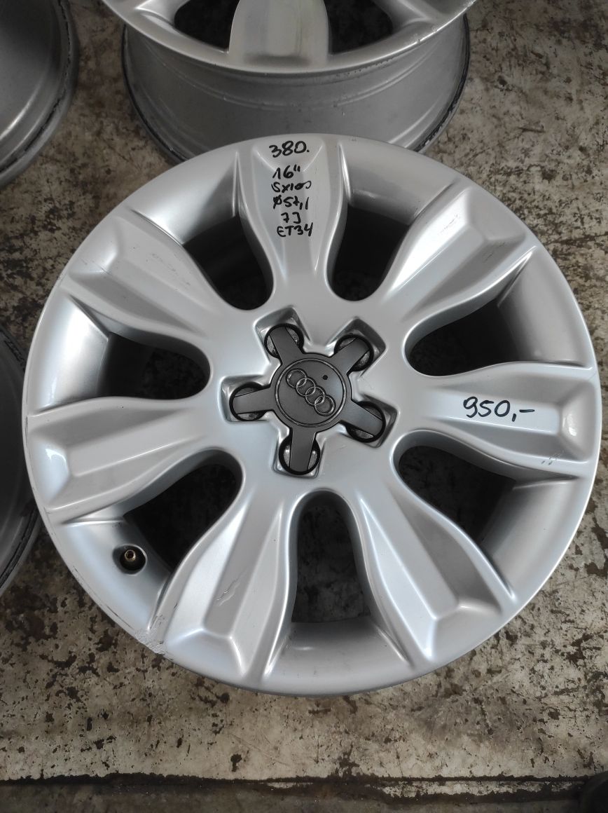 380 Felgi aluminiowe ORYGINAŁ AUDI VOLKSWAGEN R 16 5x112 otwór 57,1