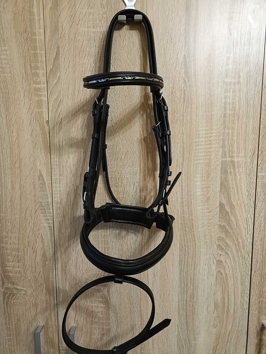 Ogłowie Horze FULL czarne ozdobny naczółek