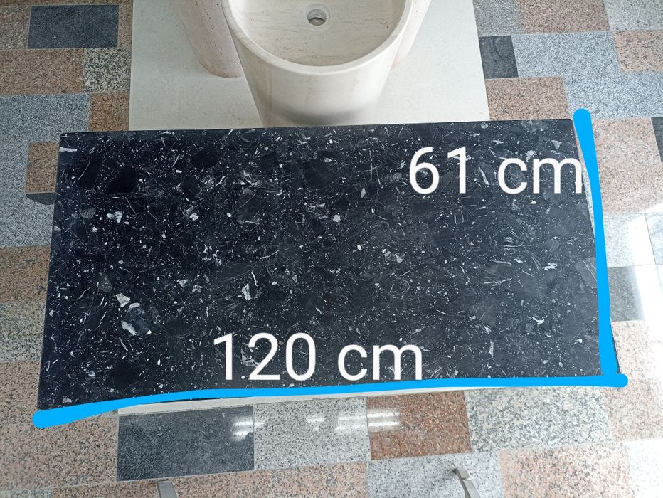 Aparador em Pedra Mármore Compacto Negro Marquina