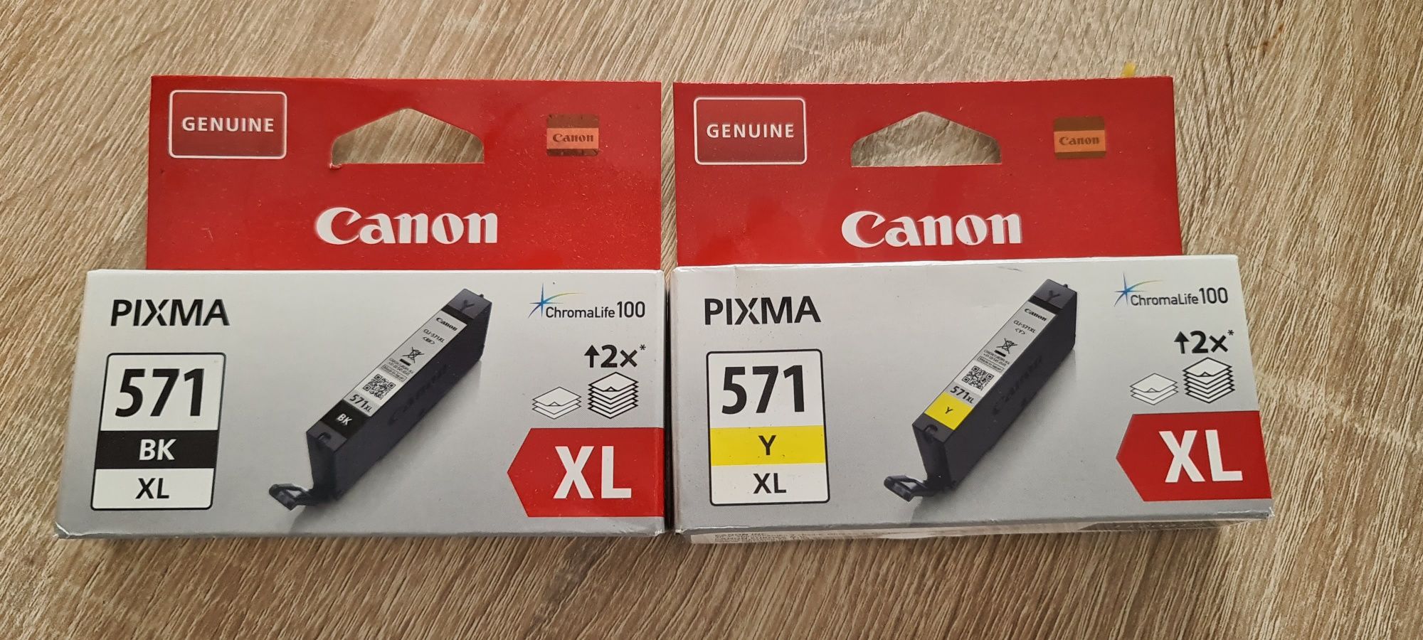 Tusze Canon CLI-571M XL czarny i żółty