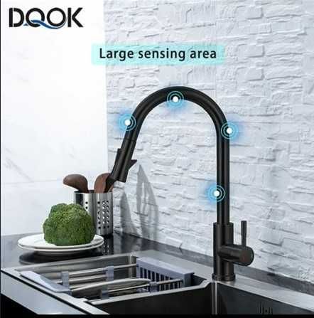 Розумний сенсорний змішувач для кухні з висувним душем, кухонний кран