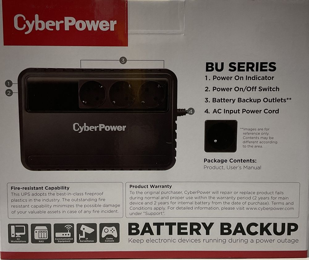 Джерело безперебійного живлення CyberPower BU650E [0,65 кВт]
