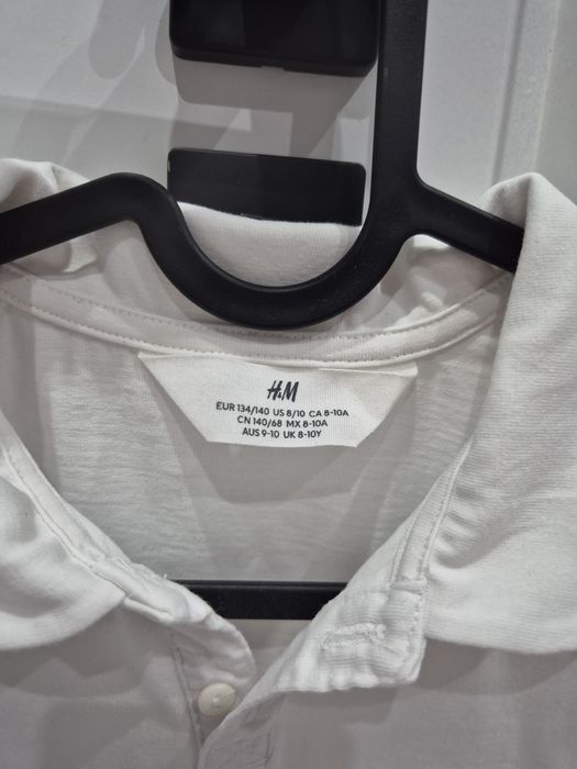 Biała koszulka H&M rozm. 134/140 cm