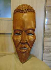 Drewniana maska,vintage,wys.56,5 cm.