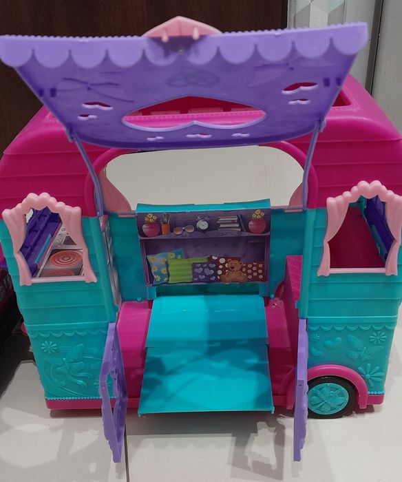 Kamper dla Barbi Auto jeep + przyczepa