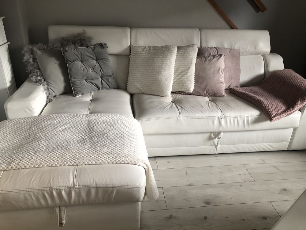 Sofa rozkładana skórzana