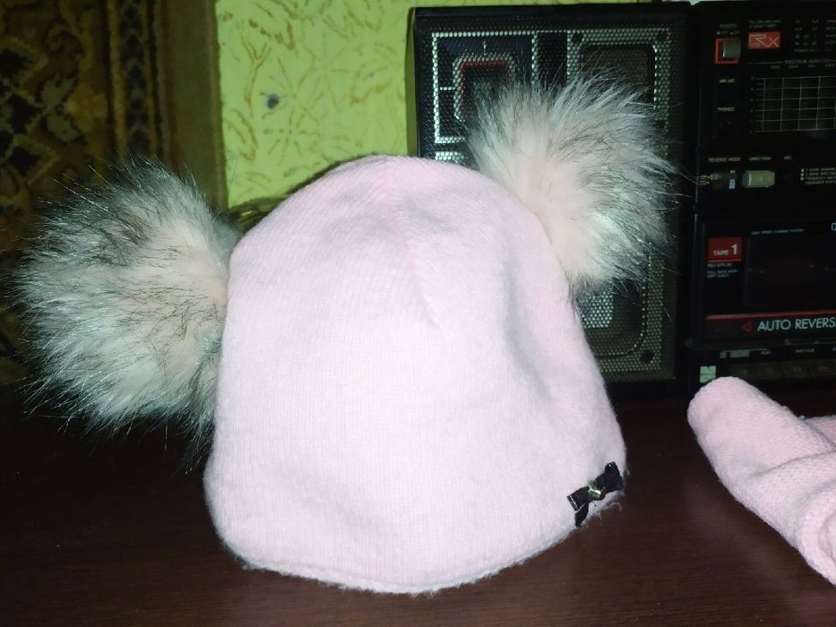 Зимняя шапочка+шарф (снуд) для девочки