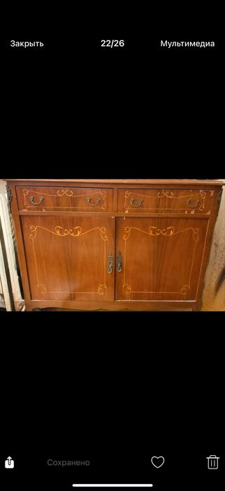 Винтажный туалетный столик со стулом | Комод