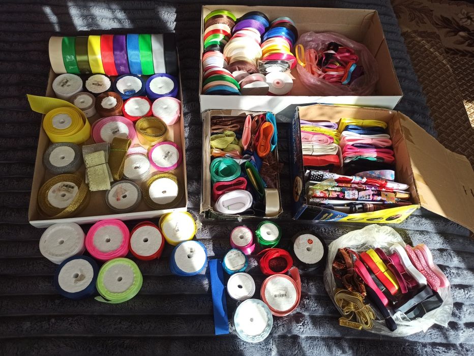 Стрічки, набір для виготовлення бантиків канзаші, атласні, репсові