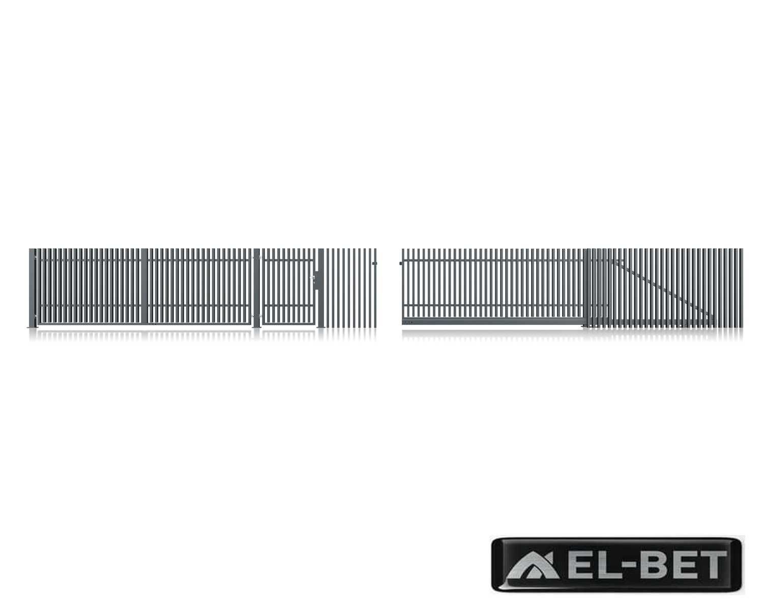 Ogrodzenia aluminiowe nowoczesne pionowe - 80x40 aluminium