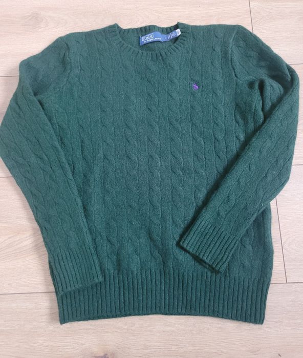 Zielony sweterek Ralph Lauren welna+kaszmir