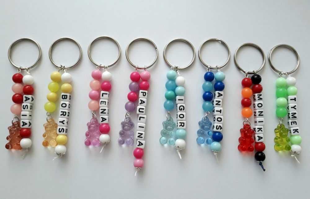 Breloczek imienny miś Prezent dla dzieci Pasowanie Szkoła dla ucznia