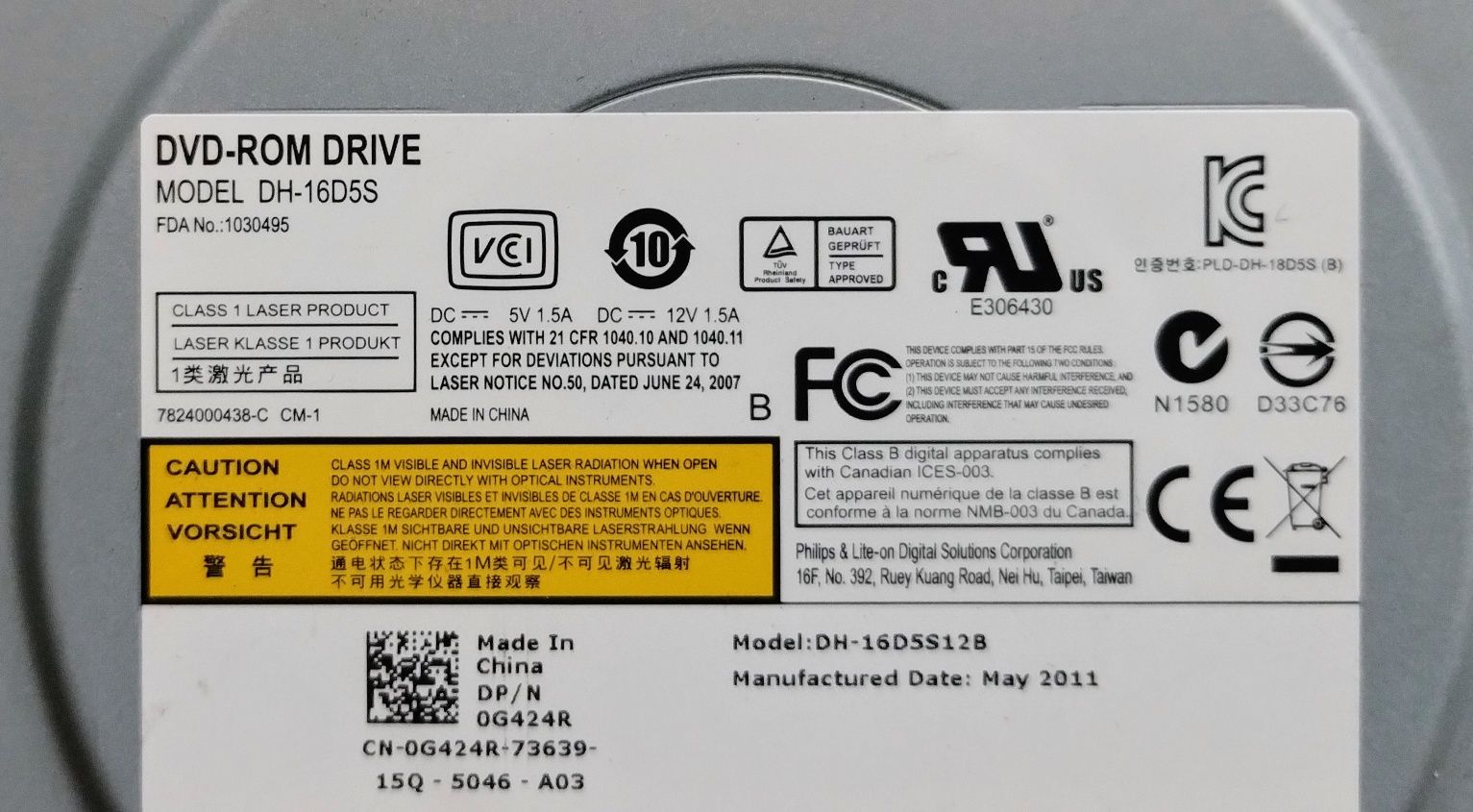 DVD ROM DH-16D5S Dell 0G424R