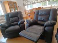 Komplet skórzany sofa 3 osobowa +2fotele rozkładane