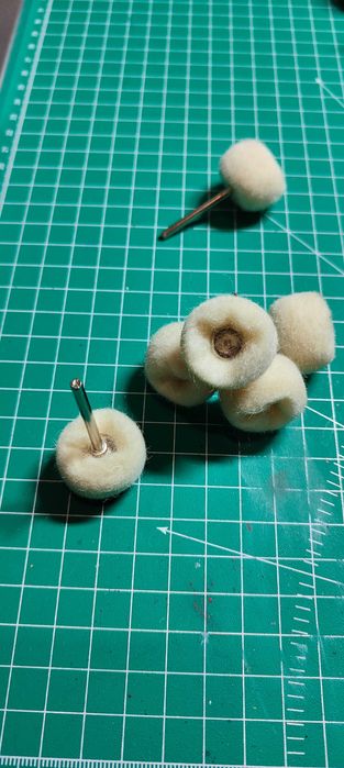 6x Szczotka do polerowania 3mm - wełniana głowica polerska