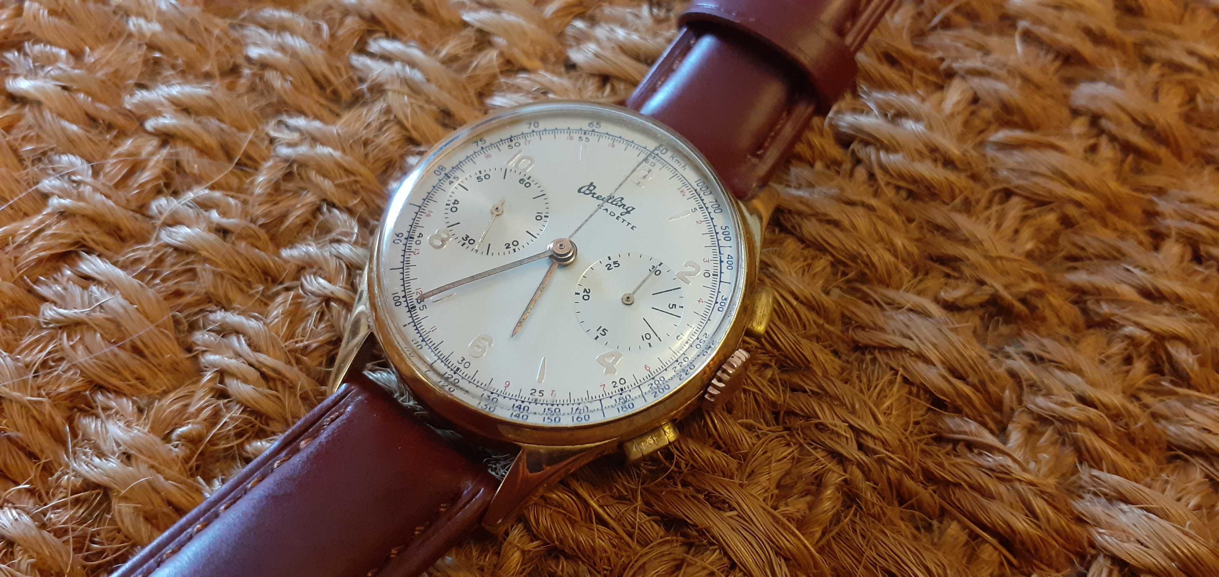 Breitling Cadette Chronograph de  1945, original, em excelente estado.