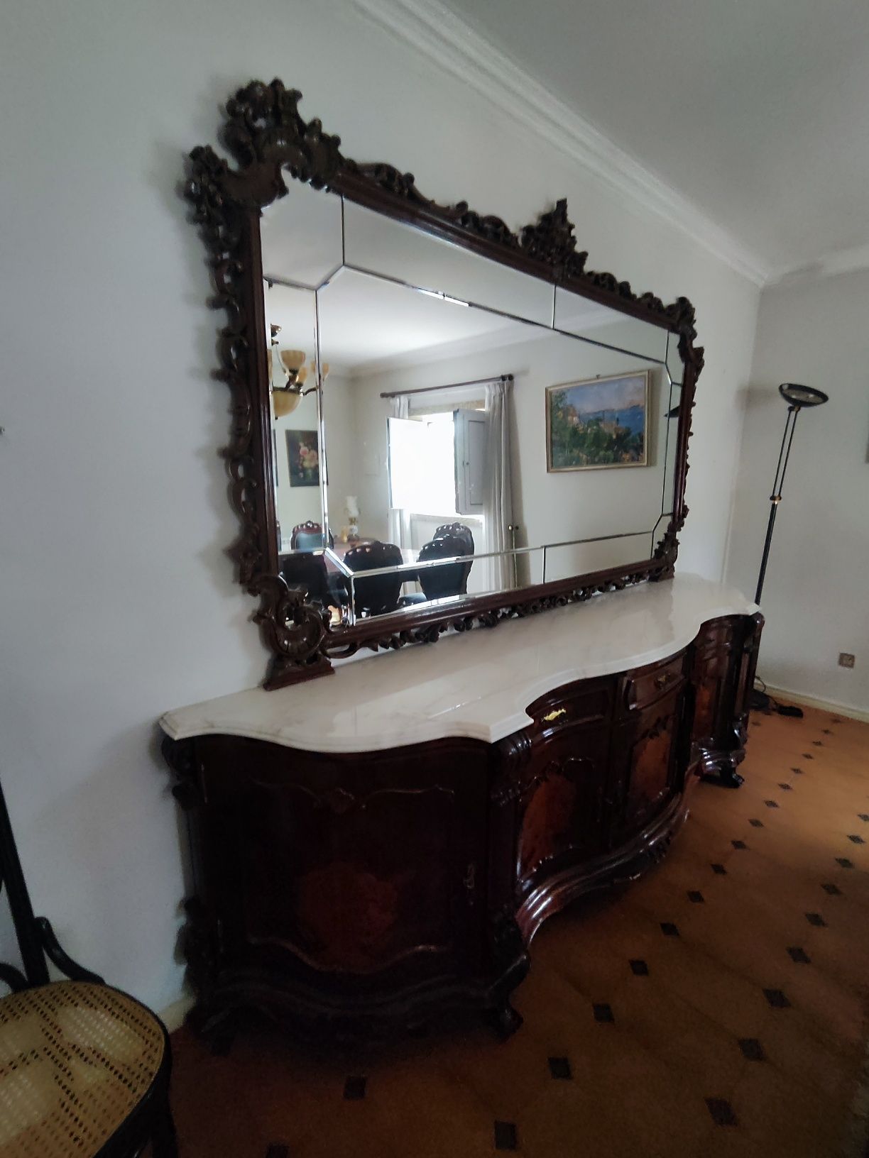 Conjunto de moveis espelho e aparador