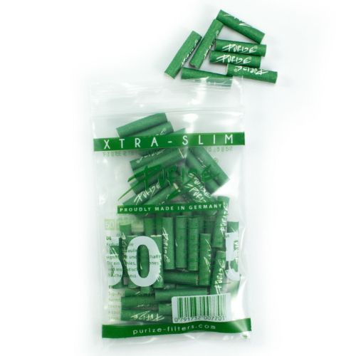 PURIZE Extra Slim - Zielone filtry węglowe 50szt