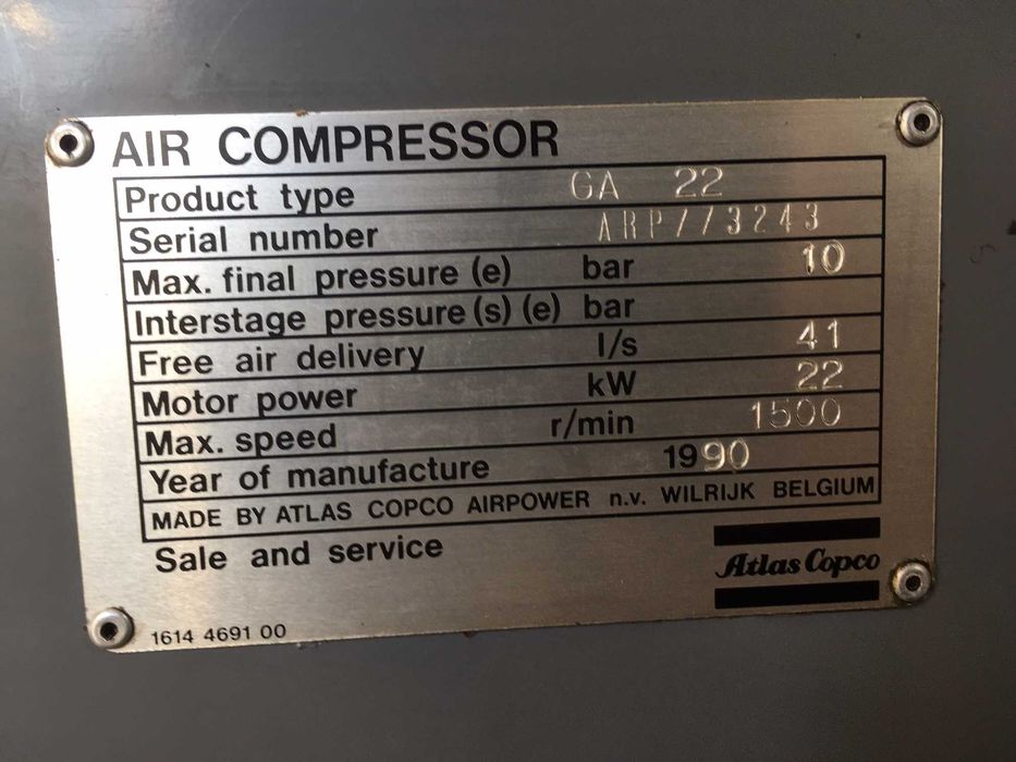 Sprężarka śrubowa Atlas Copco GA22