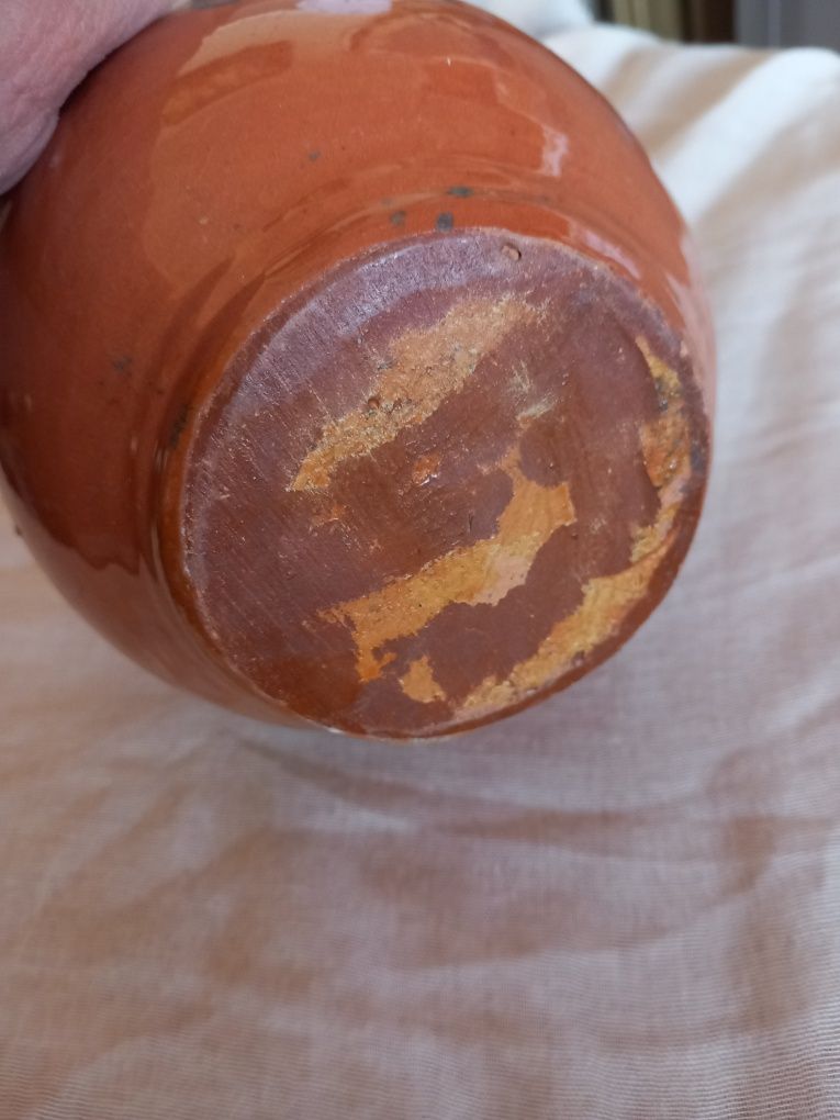 Wazon gliniany lakierowany ręcznie malowany wysokość 18 cm