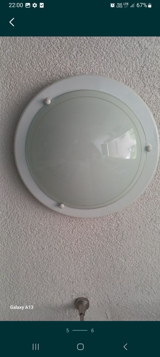 Plafon szklany biały
