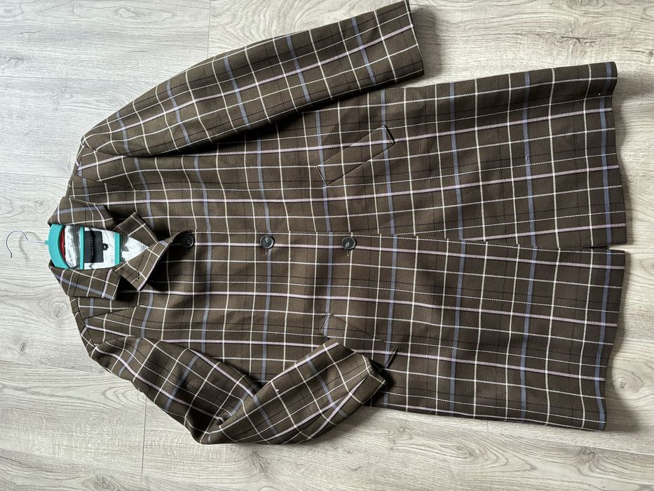 Naja Lauf oremium projektant welna wiskoza klasyczny plaszcz krata