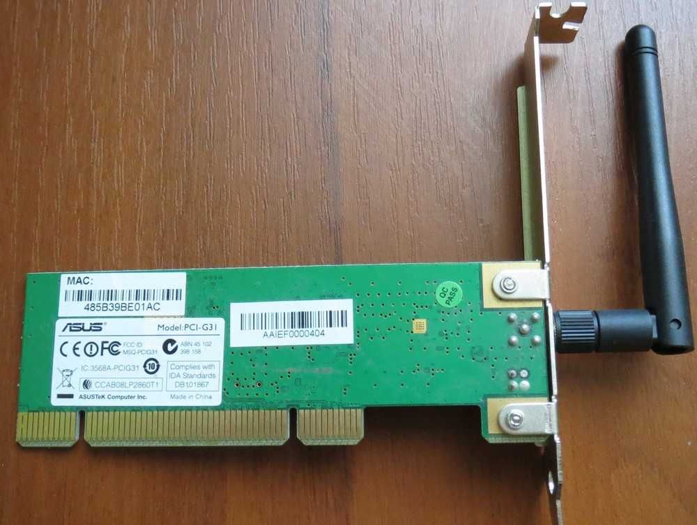 Сетевые карты ПК 3шт и Адаптер Wi-Fi Asus PCI-G31