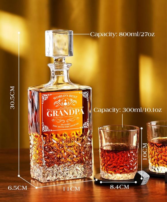 Zestaw karafek do whisky Kollea ze szklankami dla dziadka