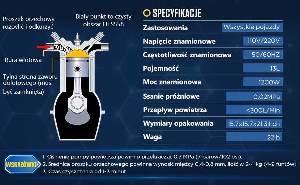 AUTOOL HTS558 czyszczenia nagaru zaworów dolotu
