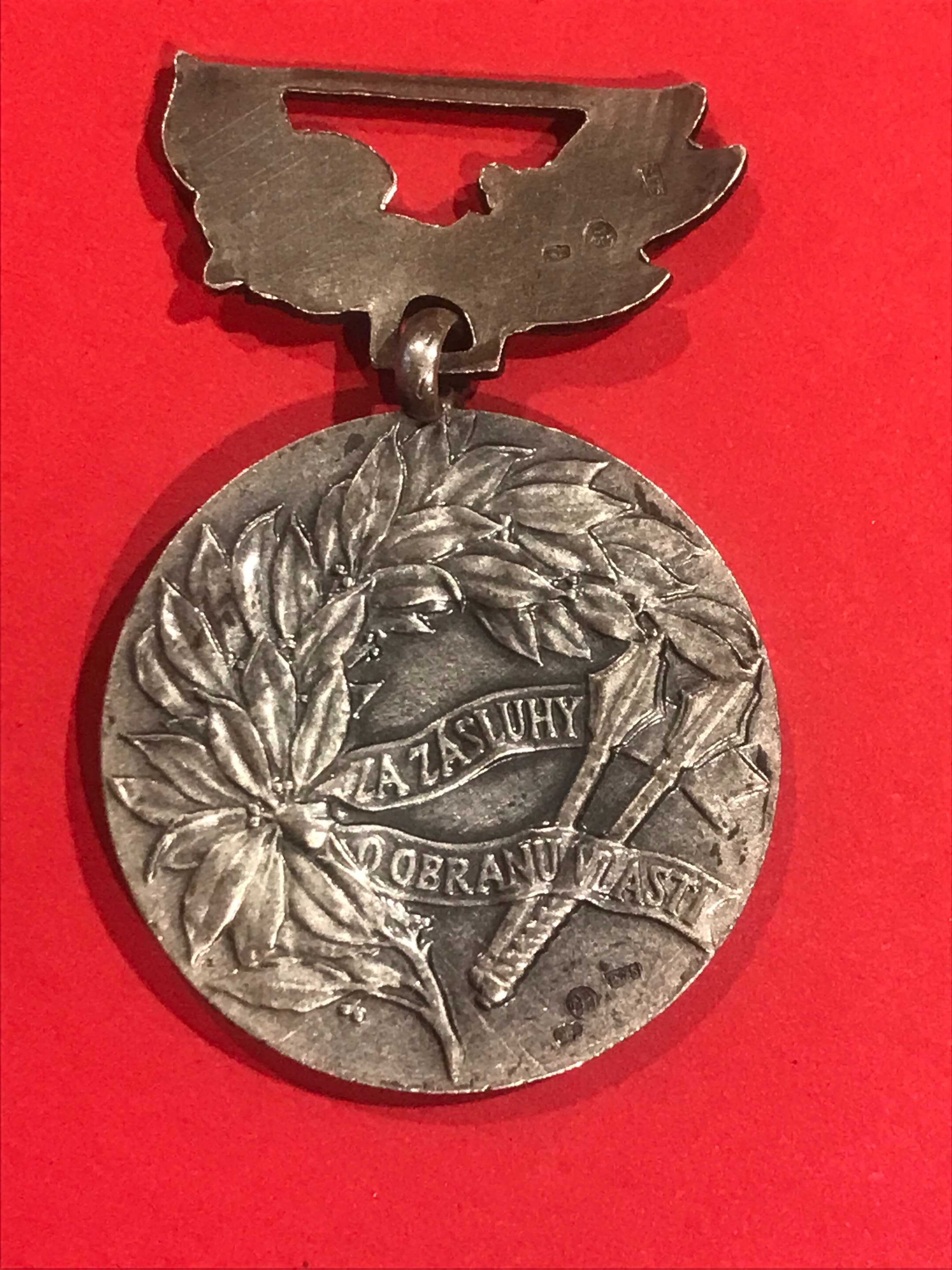 Medal Czechosłowacja Za Zasługi w Obronie Ojczyzny próba 925