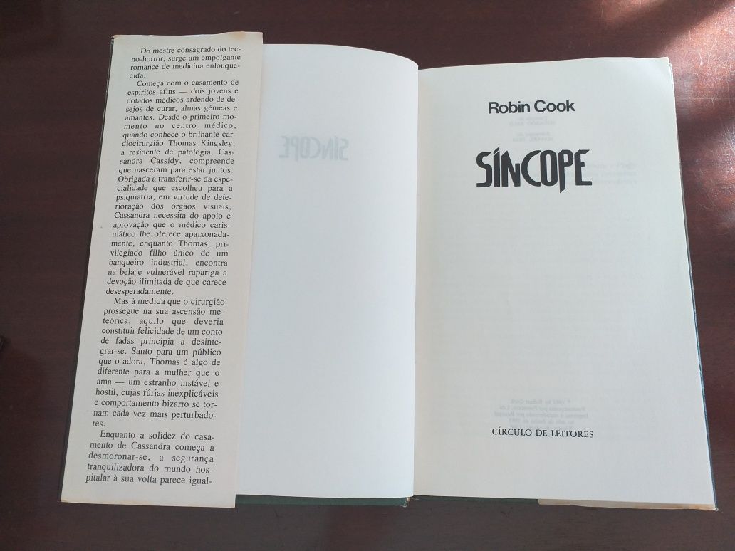 Livro "Síncope"-R.Cook