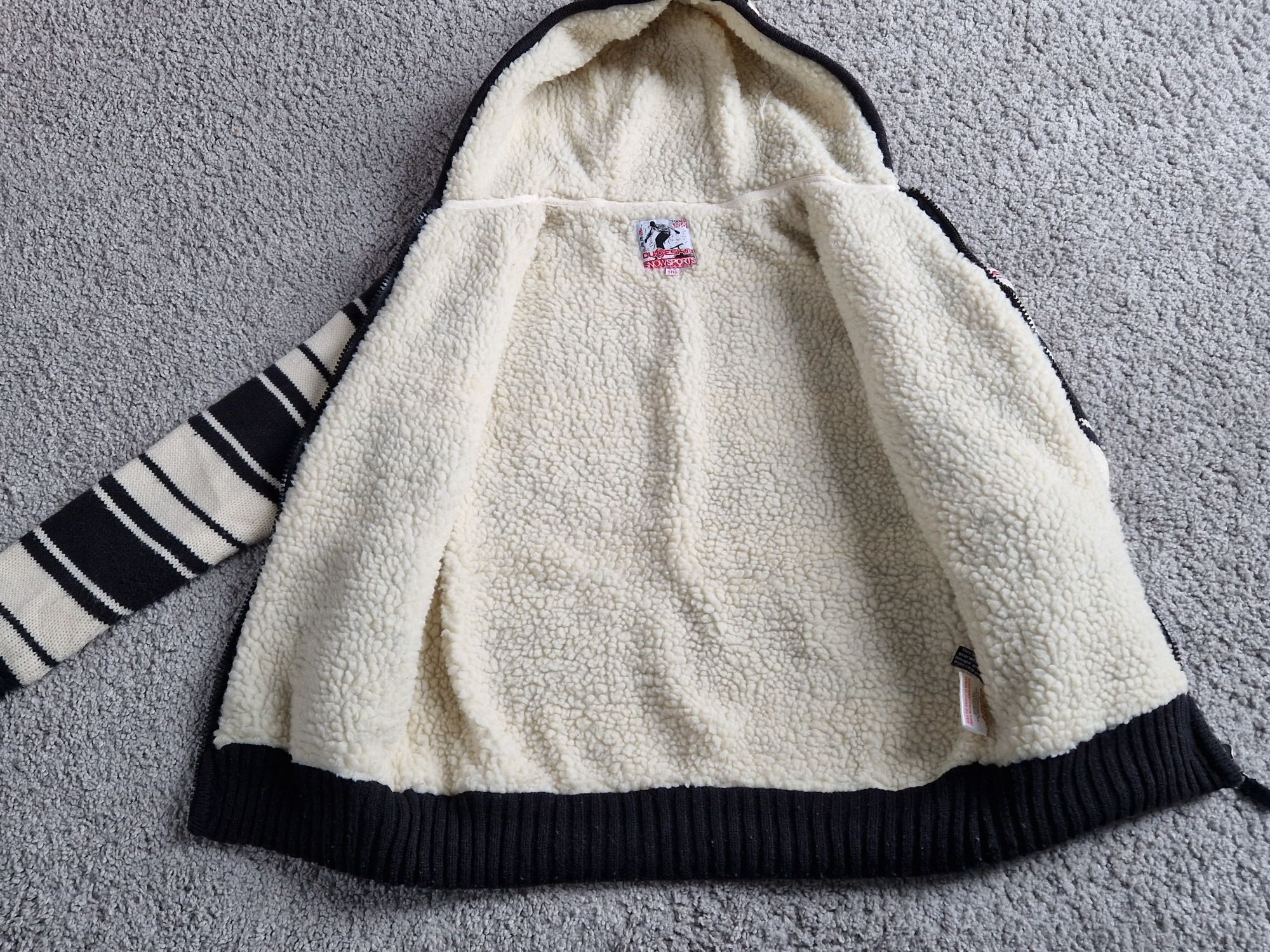 Bluza z kapturem 8-9 lat Dudeskin kremowo czarna Snowsports