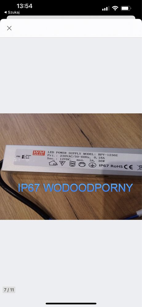Lustro led cob okragle swiatlo 60 cm nowe