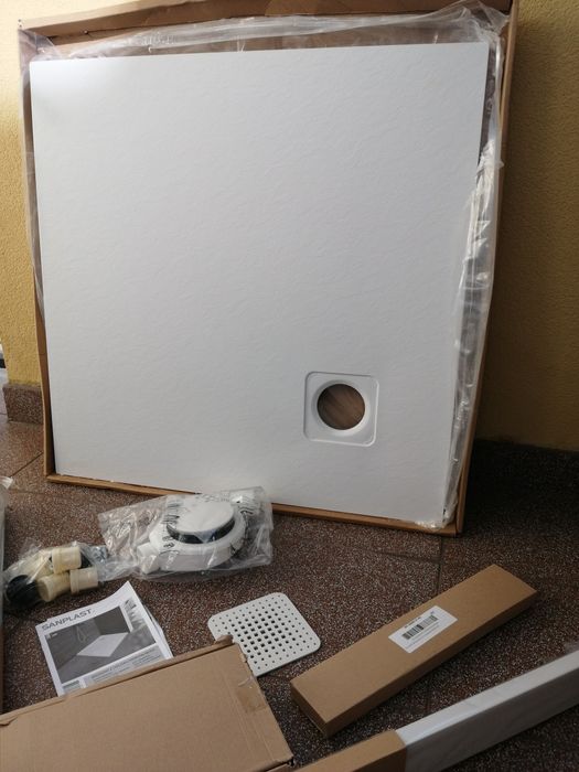 Brodzik Sanplast mineralny odlew 80x80 kwadrat Nowy powystawowy
