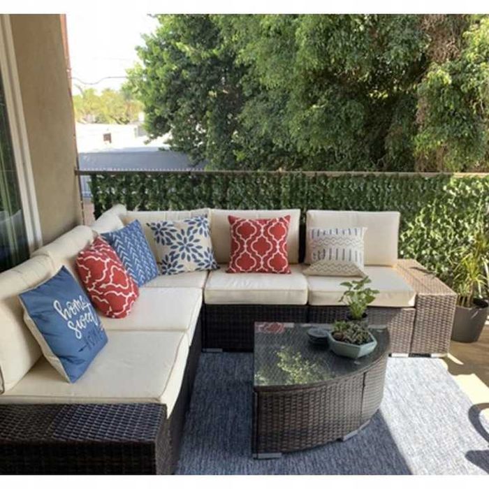 sztuczny żywopłot mata osłona balkonowa 3 m x 0,5 m zielona