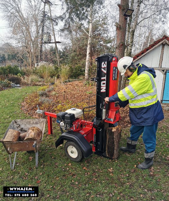 Łuparka do drewna wynajem spalinowa elektryczna hydrauliczna rębak