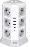 Przedłużacz Wieża Zasilająca BEVA Tower – 12 gniazd 230v, 5 portów USB