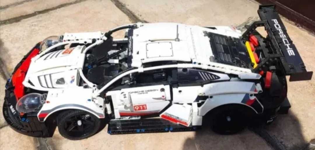 Klocki Lepin jak Lego Technic 42096 Porsche 911 RSR (2020) światła LED