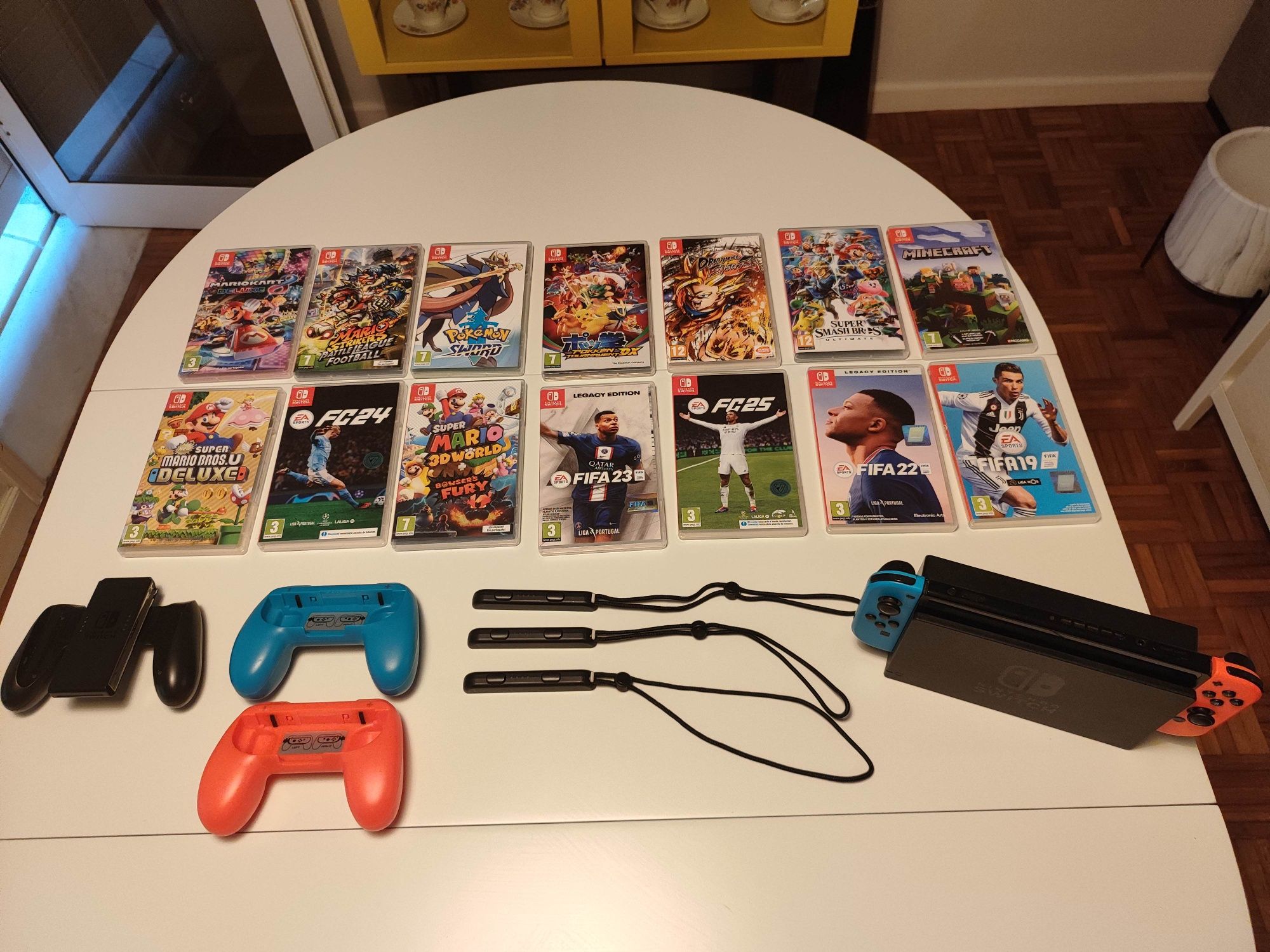 Nintendo switch+ 14 jogos + acessórios