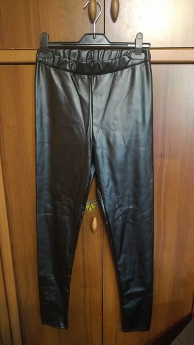 Лосіни легінси з екошкіри чорні