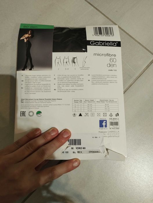 Nowe rajstopy Gabrielle Microfibre 60 den Chocco rozmiar 3