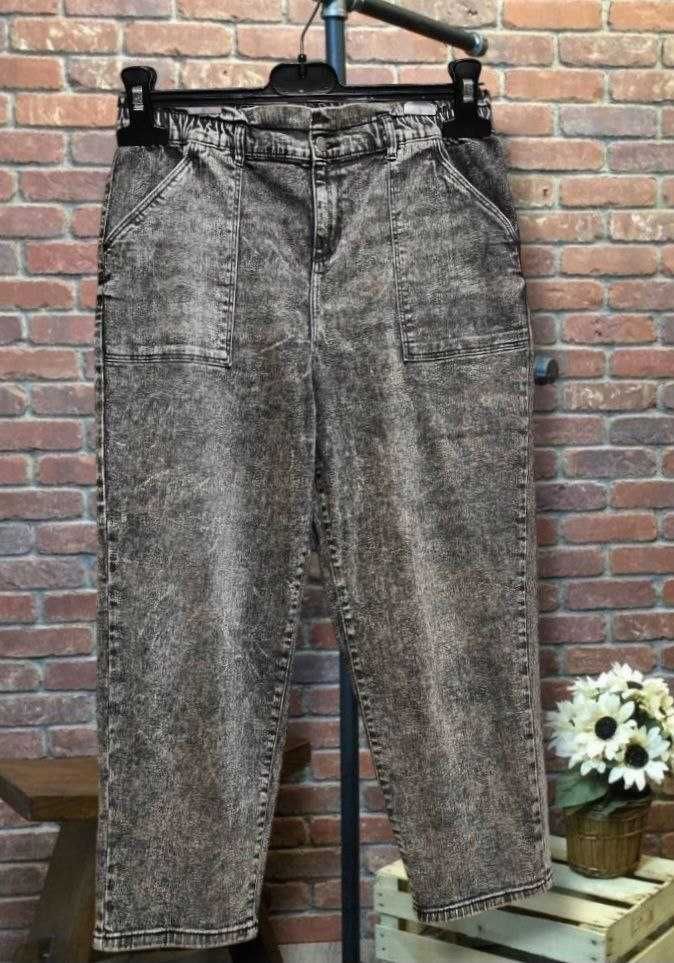 Джинсы мом TU графит с резинкой на талии, р. XL/2XL