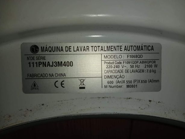 Peças de maquina de lavar LG.Modelo:F1068QD