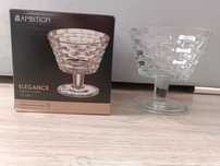 Salaterka szklana na nóżce elegance rattan ambition 15 cm. Można myć w