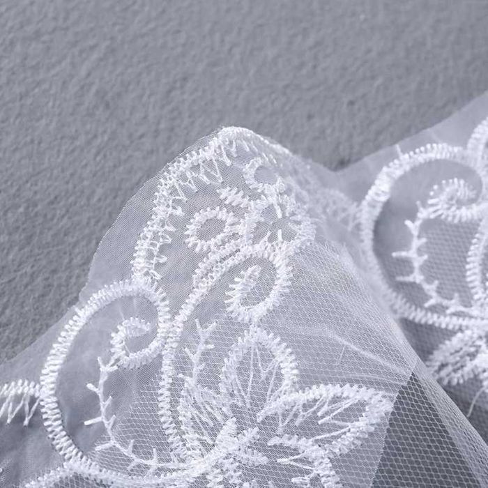 Véu de Noiva Com Apliques Renda Véu Catedral Branco 300 CentÍmetros