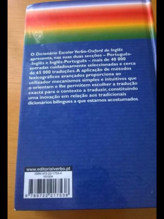 Dicionário escolar Verbo Oxford Português-Inglês e Inglês-Português em