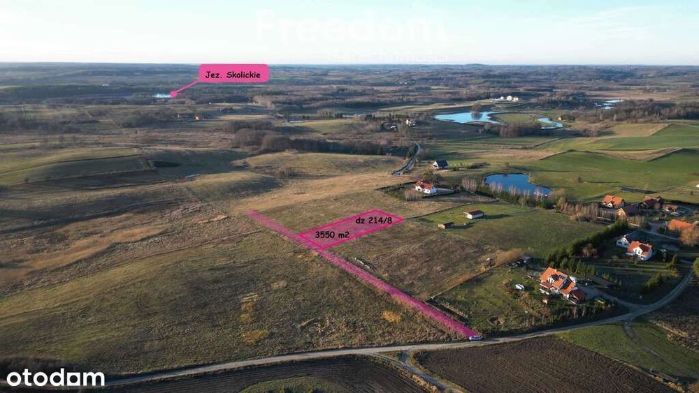 Działka widokowa niedaleko jeziora, Skolity, 35 ar