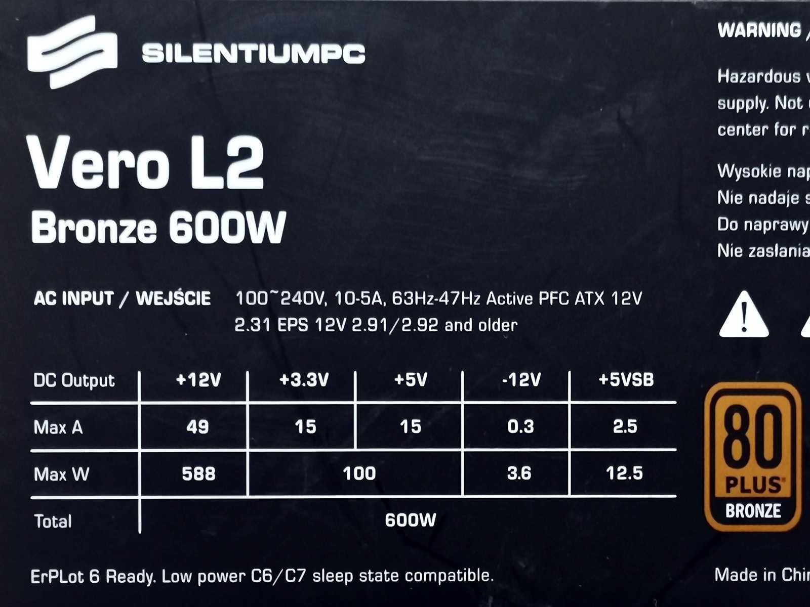 ZasiLacz - 600w 600w 700w - Uszkodzone Wentylatory