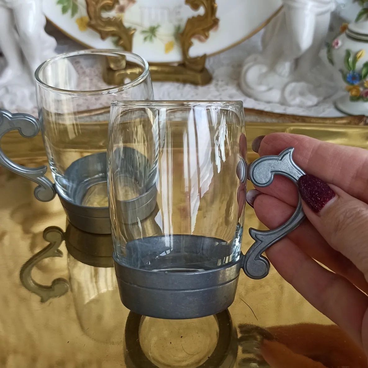 Кофейные пары чашки для кофе винтаж Франция посуда антиквариат фарфор