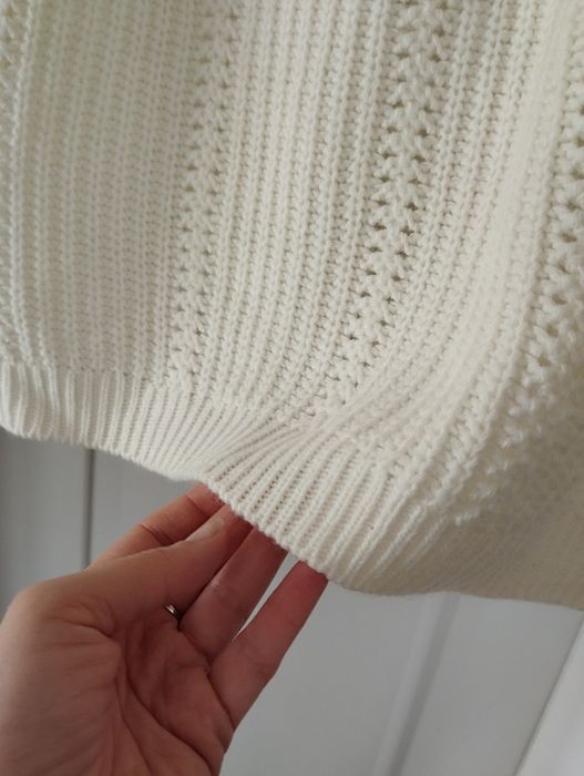 Kremowy ażurowy śmietankowy sweterek ,kobiecy rozm M